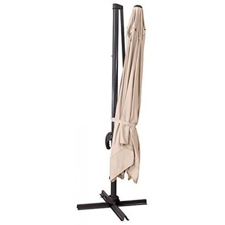 Sombrilla plegable Beige FUBUCA VENEZIA brazo cuadrado 3x3mt con columna lateral