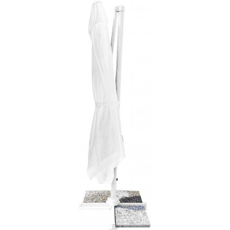 Sombrilla plegable Blanca FUBUCA VENEZIA brazo cuadrada 3x3m con columna lateral