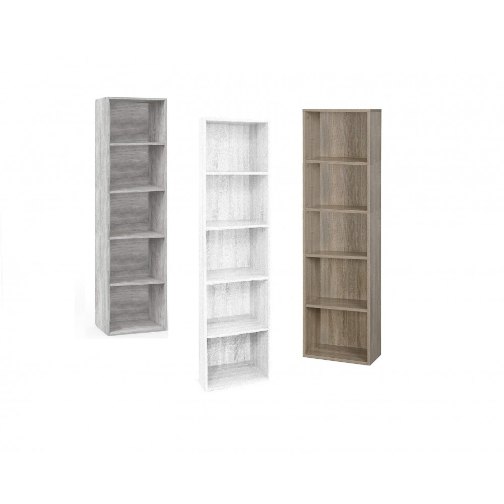 Librería en Madera MDF con 5 Estantes 40 x 29 x 172H cm Salón o Dormitorio