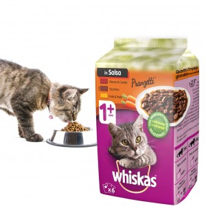 WHISKAS Comida para gatos en 6 sobres de 50GR con carne y... 2