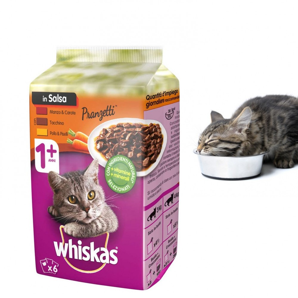 WHISKAS Comida para gatos en 6 sobres de 50GR...