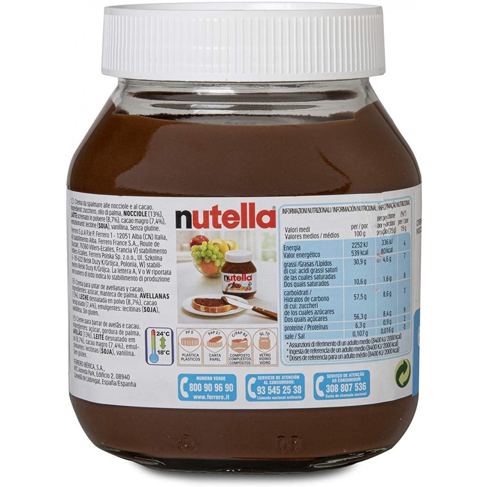 Tarro de cristal Ferrero Nutella 600gr con...