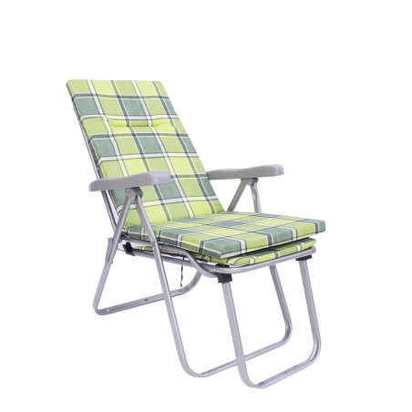 068250 Tumbona plegable y reclinable BOSTON con reposapiés extraíble