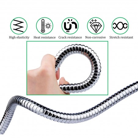 368455 Manguera de ducha RILUX 150 cm en metal para ducha con conexión 1/2 "