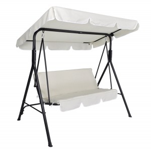 349005 Mecedora Beige 3 plazas con estructura acero...