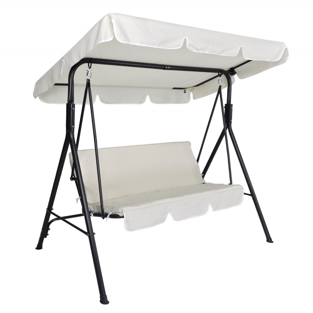 349005 Mecedora Beige 3 plazas con estructura...