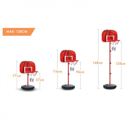 536209 Juego baloncesto para niños cesta ajustable altura máx. 148cm con pelota
