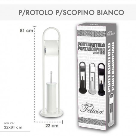 136008 Portarrollos - Escobillero Felicia 22 x 81 cm BLANCO