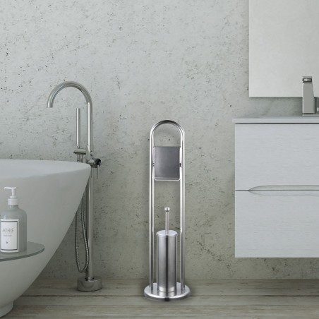 136002 Portarrollos - Escobillero Felicia 22 x 81 cm PLATEADO