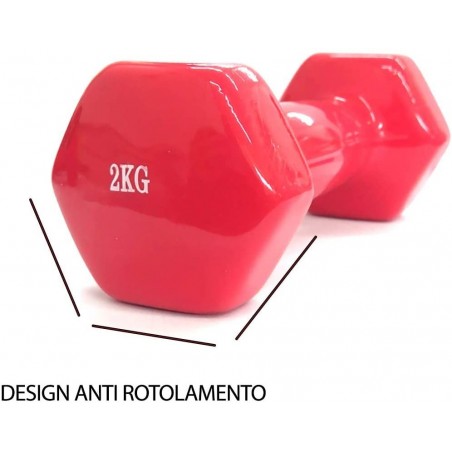 176756 Mancuerna de NEOPRENO 2KG Ejercicios de jogging en el gimnasio o en casa