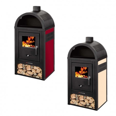 Estufa de leña DIPLOMAT LUX compartimento para leña 10KW 48x45x100h 120m3 cm