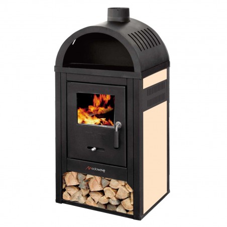 Estufa de leña DIPLOMAT LUX compartimento para leña 10KW 48x45x100h 120m3 cm