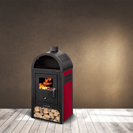 Estufa de leña DIPLOMAT LUX compartimento para leña 10KW 48x45x100h 120m3 cm