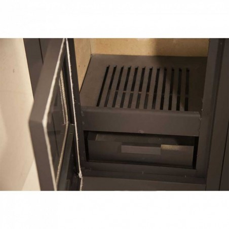 Estufa de leña DIPLOMAT LUX compartimento para leña 10KW 48x45x100h 120m3 cm