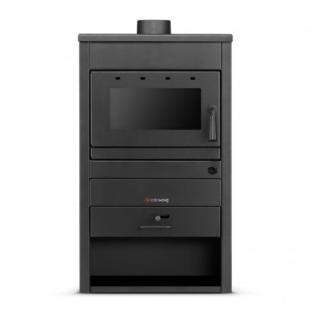 Estufa de leña FUBUCA B22 compartimento para troncos de 11KW 51X50X 91h cm 130m3