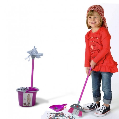 721026 Mi juego de limpieza con escoba recogedor cubo y mocho juegos para niños