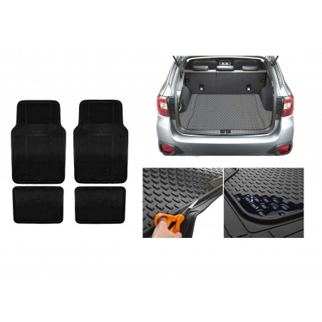 Juego completo PONZA para coche 4 alfombrillas de goma para el coche 120x80 cm