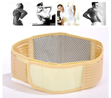 Banda elástica, corsé, faja lumbar ajustable para el dolor de espalda lumbago y ciática BEIGE