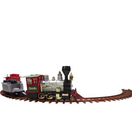 258109 Tren de árbol para Navidad con pilas 52 uds luces y sonidos 130x27 cm