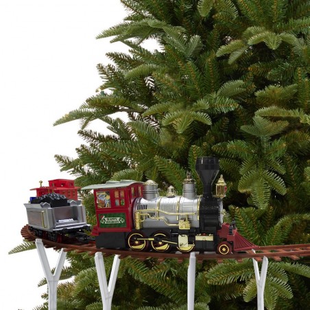 258109 Tren de árbol para Navidad con pilas 52 uds luces y sonidos 130x27 cm