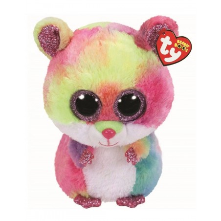 364169 Rodney colorido y suave TY BEANIE BOOS Hámster de felpa y ojos brillantes