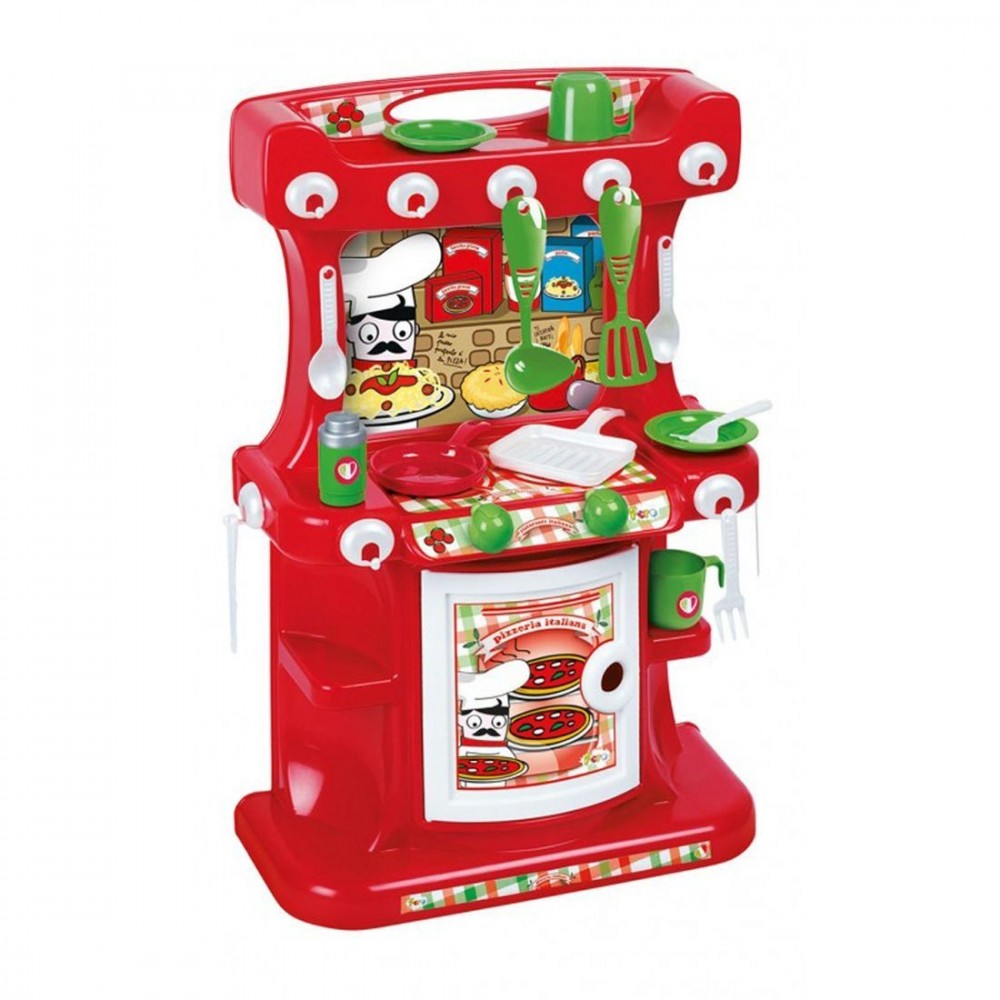 415405 Cocina infantil Mister Chef Kitchen roja 58hcm 15 Pzs Juguetes Junior