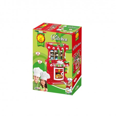 415405 Cocina infantil Mister Chef Kitchen roja 58hcm 15 Pzs Juguetes Junior