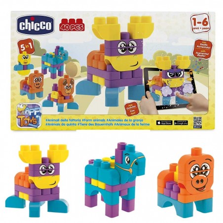 054213 Animals Chicco Farm construcciones 40 piezas juego de mesa