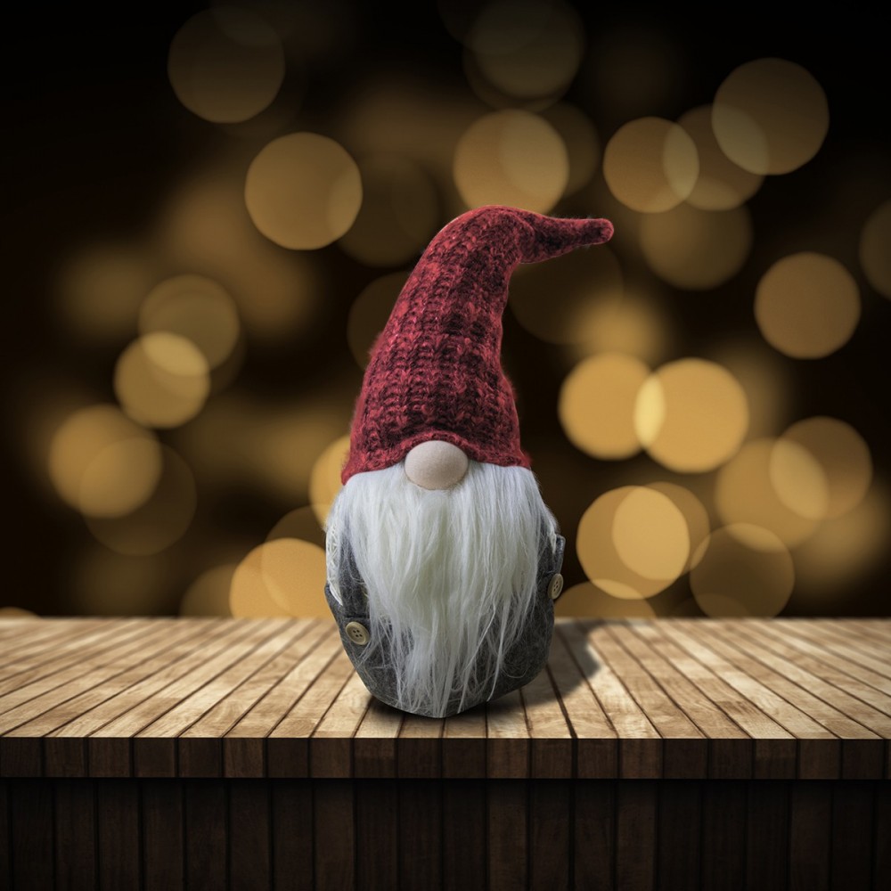 308030 Gnomo de Navidad para decoración Gris y...