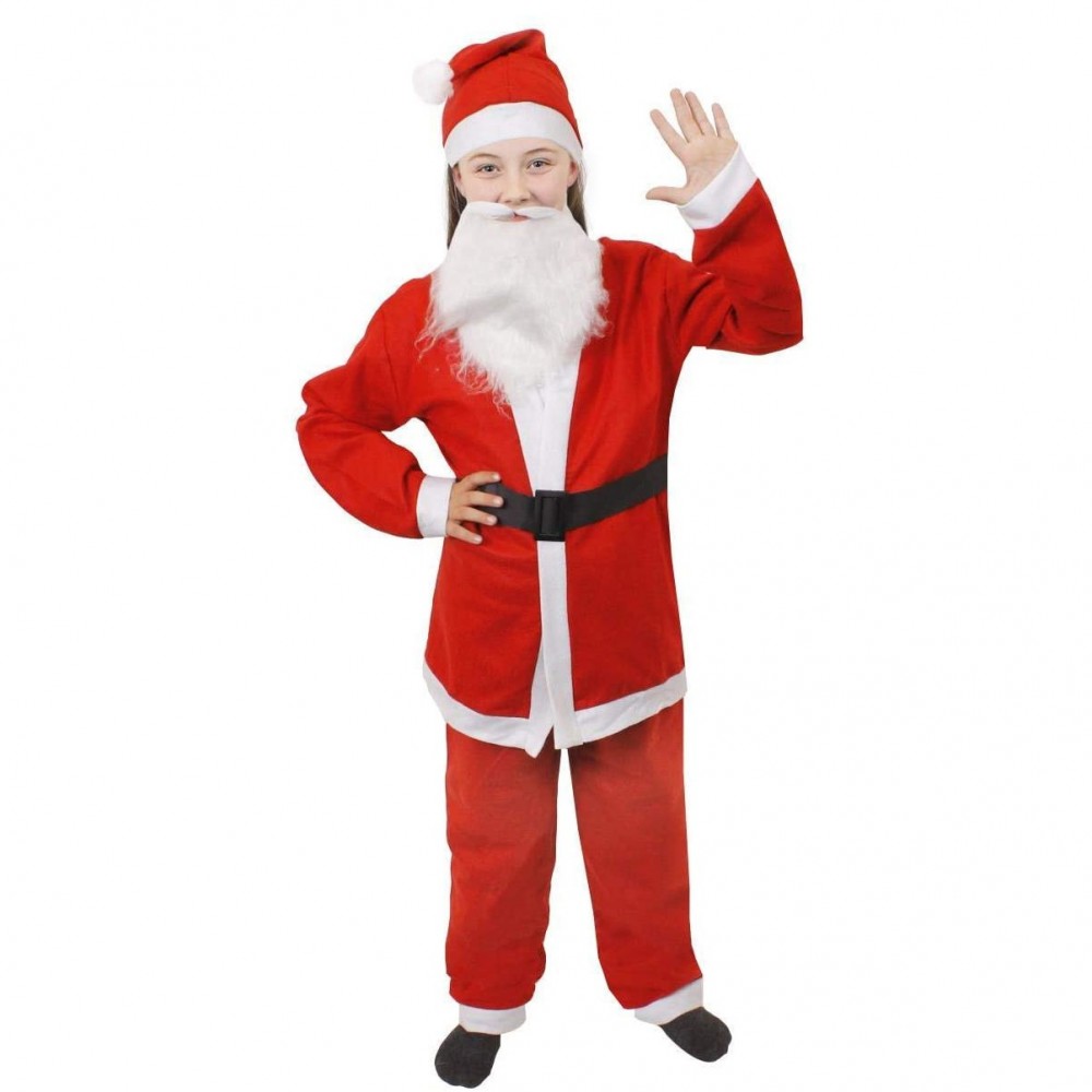 206470 Traje de Papá Noel talla única 5 piezas...