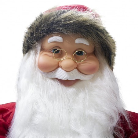 900669 Papá Noel Rojo y Gris para decoración 80cm música luces movimiento
