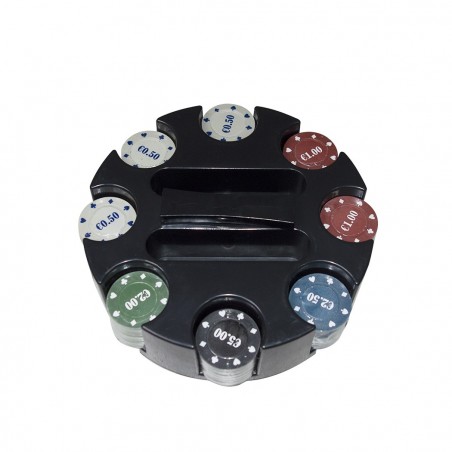 027035 Set juego de poker CIGIOKI 2 barajas de cartas y 96 fichas con caja