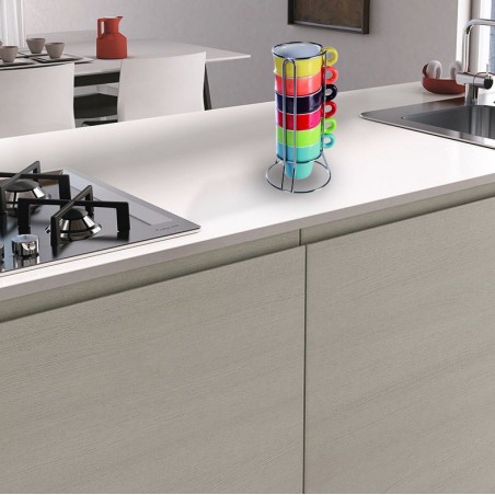 788086 Juego de 12 mini tazas para el café en varios colores con soporte 5x5 cm