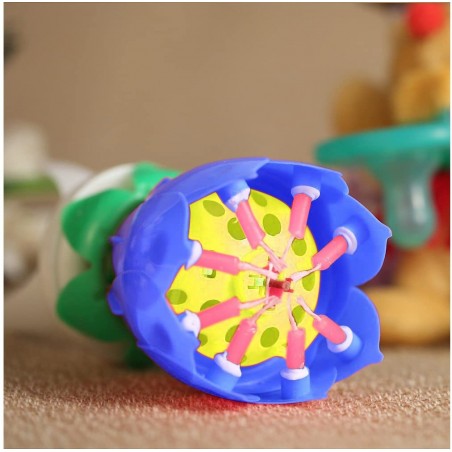 456910 Vela musical en forma de Flor con efectos de sonido y giratoria AZUL