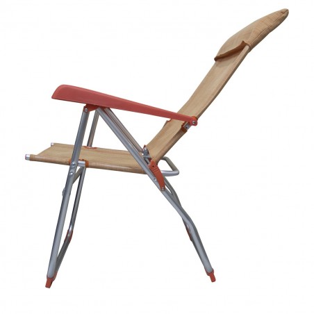 379530 Pack 2 sillas reclinables en 8 posiciones tubo de aluminio 22mm Naranja