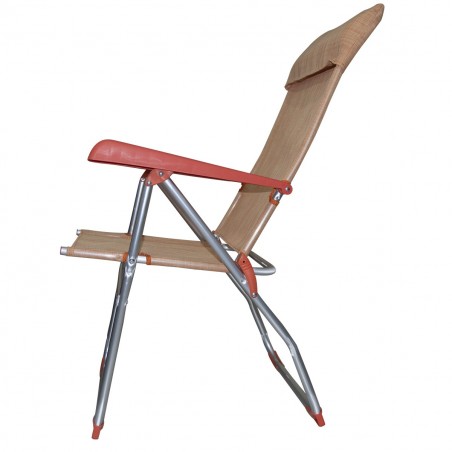 379530 Pack 2 sillas reclinables en 8 posiciones tubo de aluminio 22mm Naranja