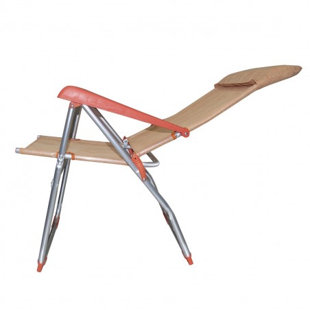 379530 Pack 2 sillas reclinables en 8 posiciones tubo de aluminio 22mm Naranja