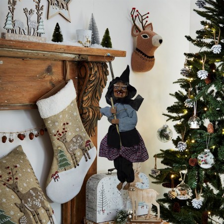 535260 Bruja de decoración con ojos que se iluminan y sonidos 50 x 10 cm