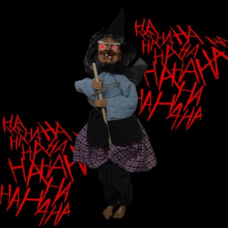 535260 Bruja de decoración con ojos que se iluminan y sonidos 50 x 10 cm