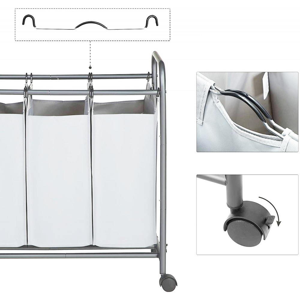 Carro para objetos y ropa con ruedas extraíbles...