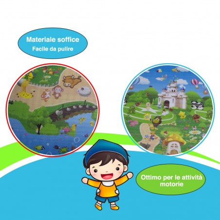 013272 Maxi alfombra 2 en 1 diseñada en las 2 caras alfombra suave 150x180 cm