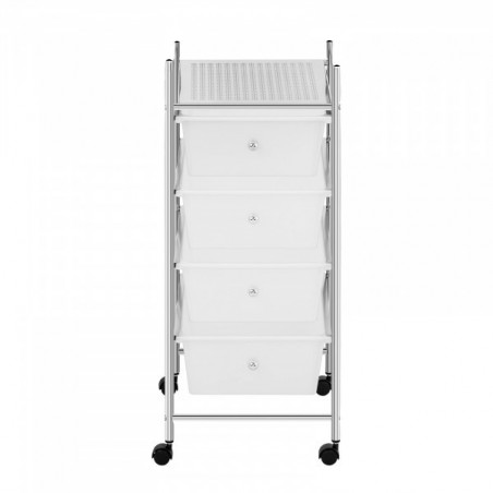 Carro multifuncional objetos del hogar o esteticista 4 cajones blanco y ruedas