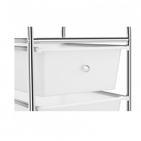 Carro multifuncional objetos del hogar o esteticista 4 cajones blanco y ruedas