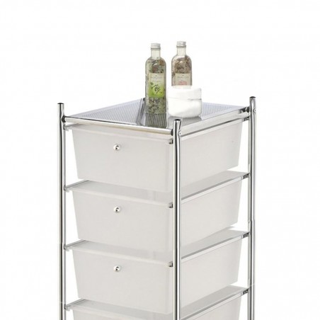 Carro multifuncional objetos del hogar o esteticista 4 cajones blanco y ruedas