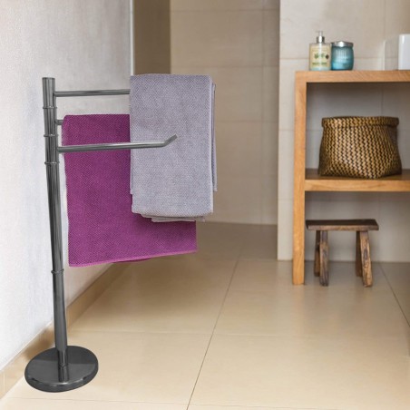 136001 Toallero para el baño Felicia color PLATA con 3 brazos 22 x 87 cm