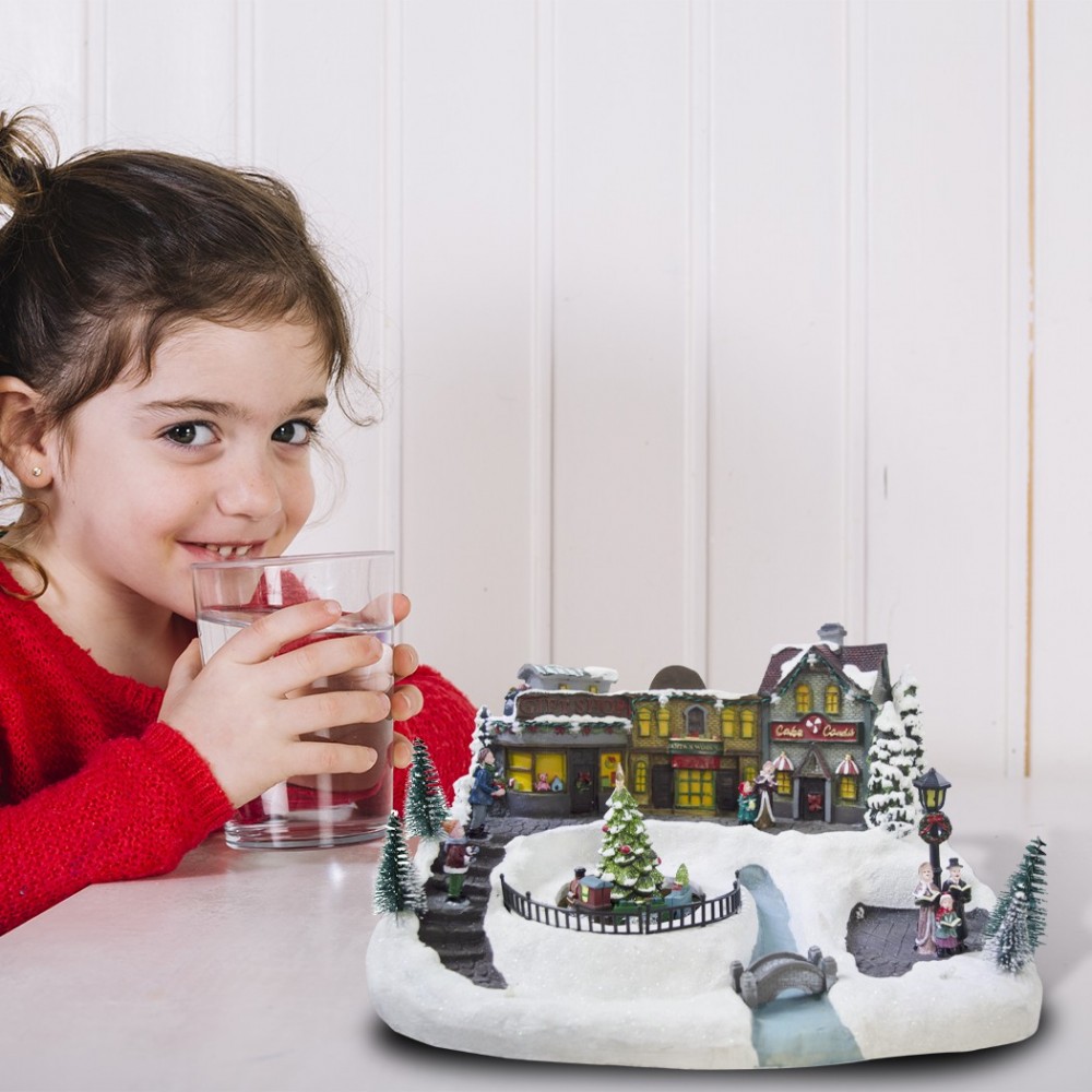 361001 Decoración de pueblo navideño movimiento...