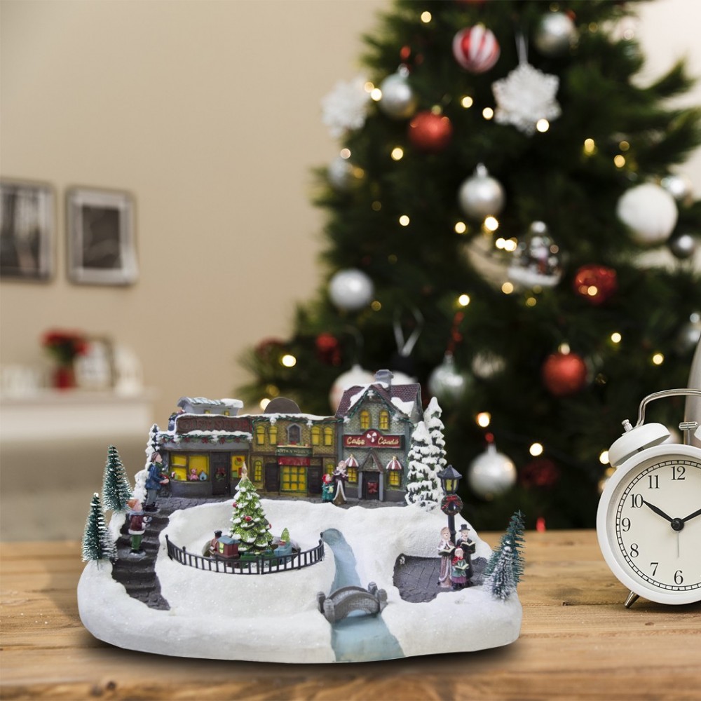 361001 Decoración de pueblo navideño movimiento...