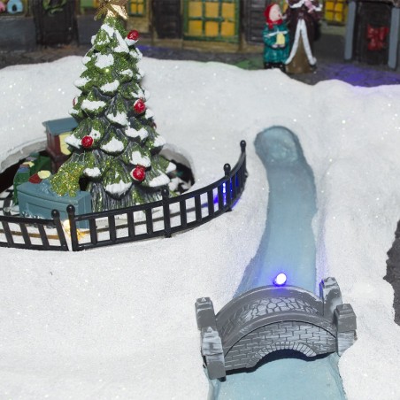 361001 Decoración de pueblo navideño movimiento luces y música 37x27x21 cm