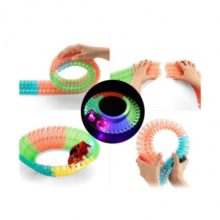 459997 134 piezas de pista para construir LUMINOUS intersecciones y coches