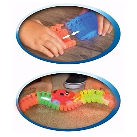 498903 Glow Track Magic 120 piezas de pista fluorescentes con ascensor y coche